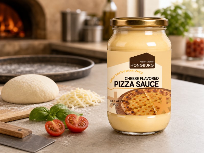 Sos Pizza Berperisa Keju Berkrim Pekat